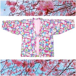 Sanrio pink blue floral kimono hanten